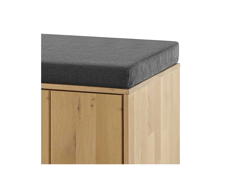 Garderobe Sitzbank in Wildeiche Bianco massiv 80 cm breit