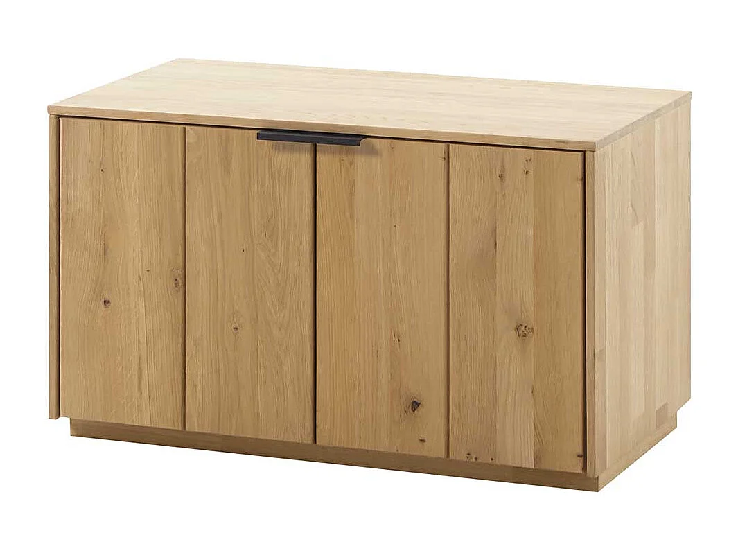 Garderobe Sitzbank in Wildeiche Bianco massiv 80 cm breit