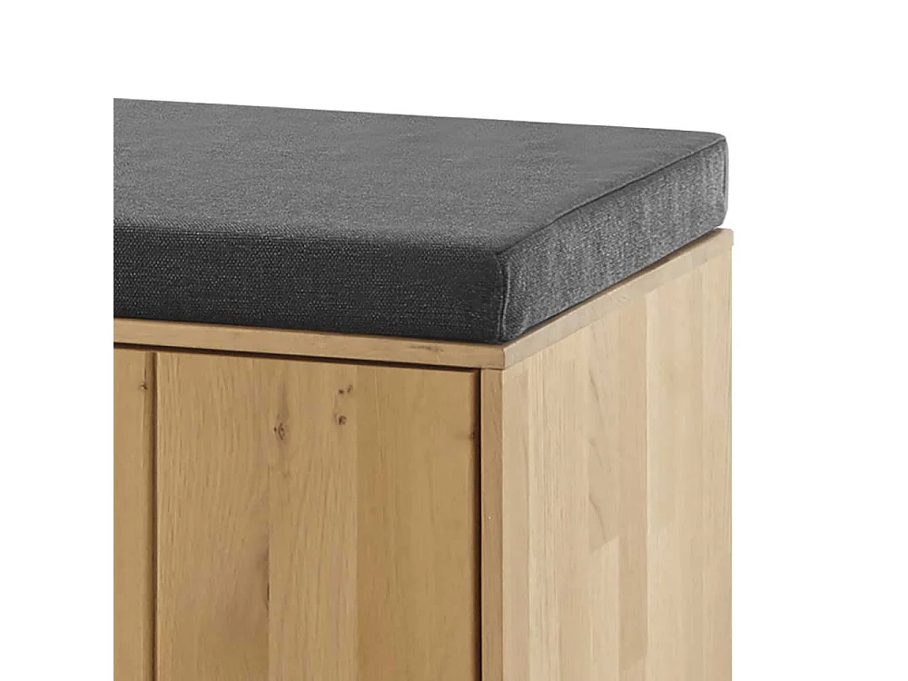 Garderobe Sitzbank in Wildeiche Bianco massiv 80 cm breit