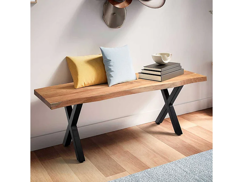 Holzbank Flurbank im Industry und Loft Stil 46 cm hoch