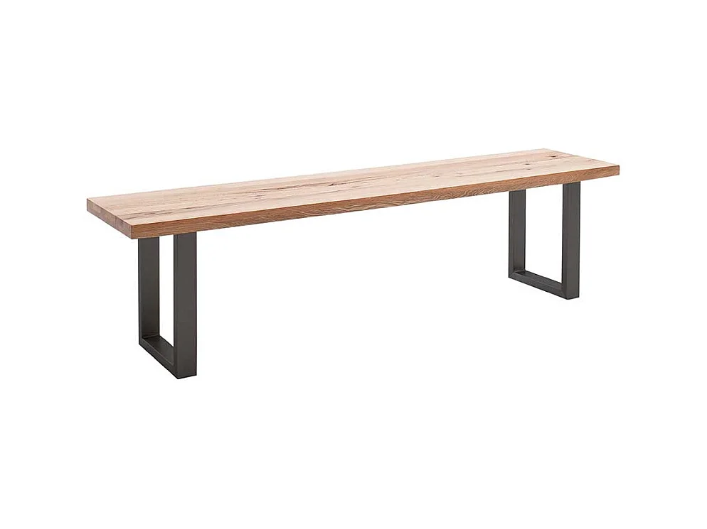 Küchenbank aus Zerreiche Massivholz Bügelgestell aus Metall