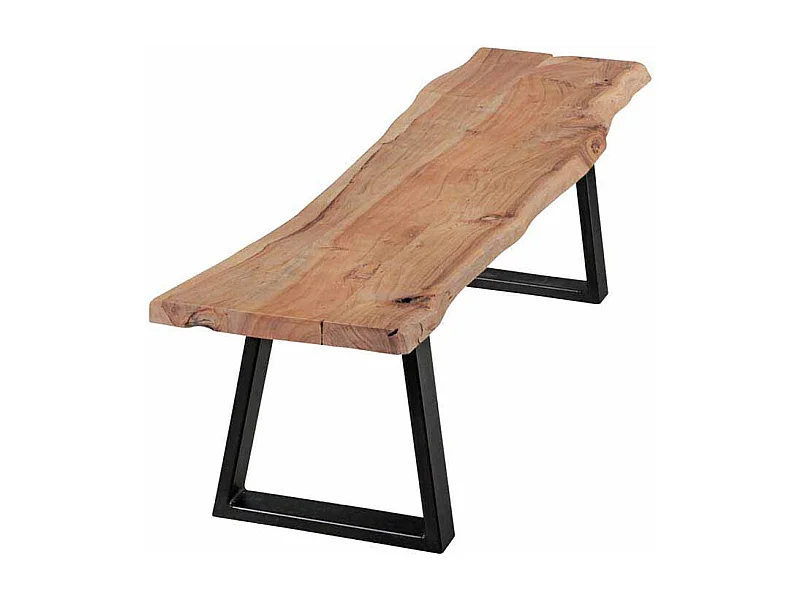 Essbank mit Baumkante Metall Schwarz