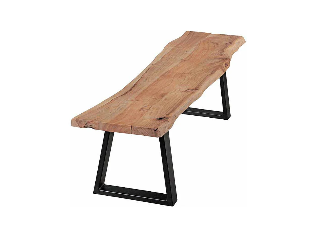 Essbank mit Baumkante Metall Schwarz