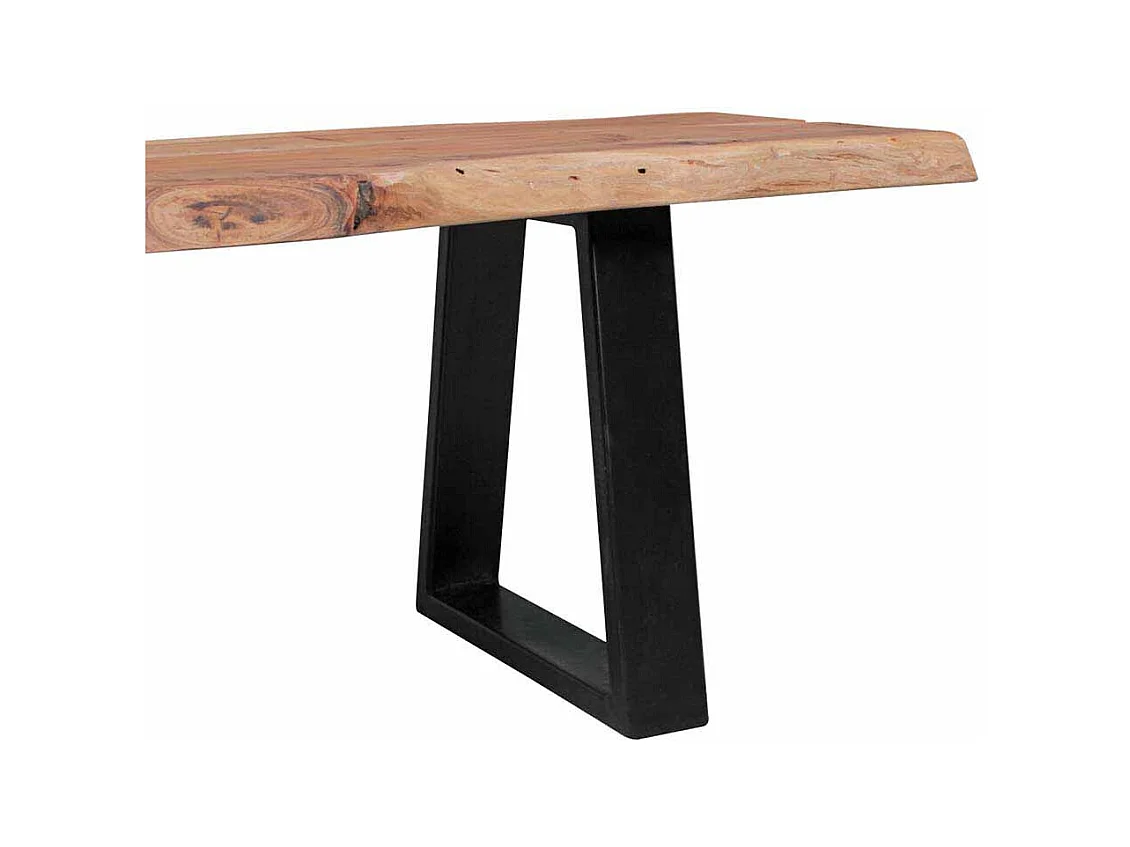 Essbank mit Baumkante Metall Schwarz
