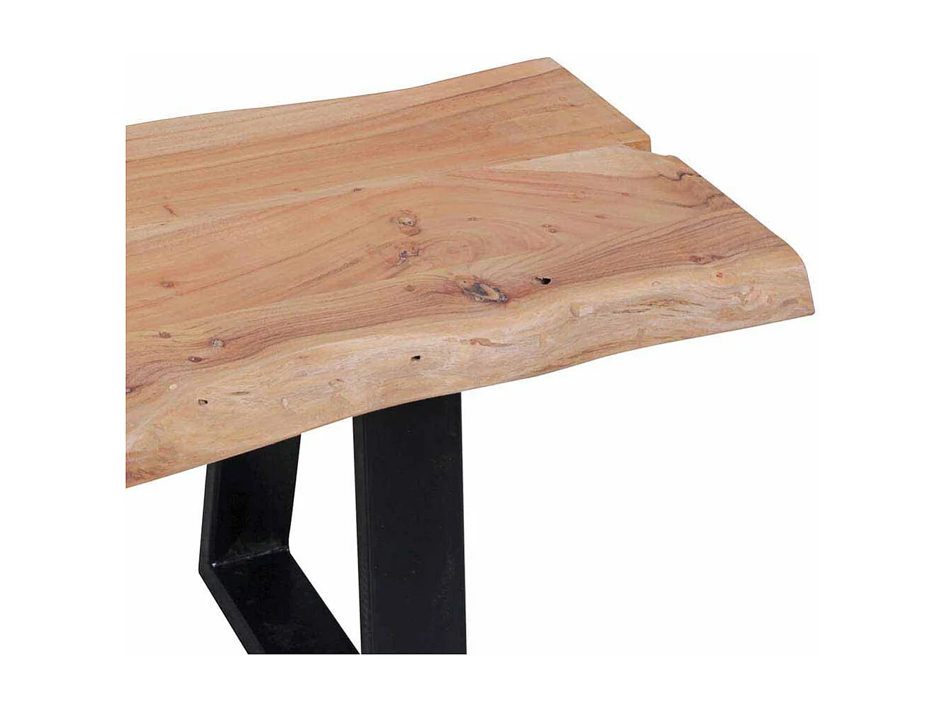 Essbank mit Baumkante Metall Schwarz