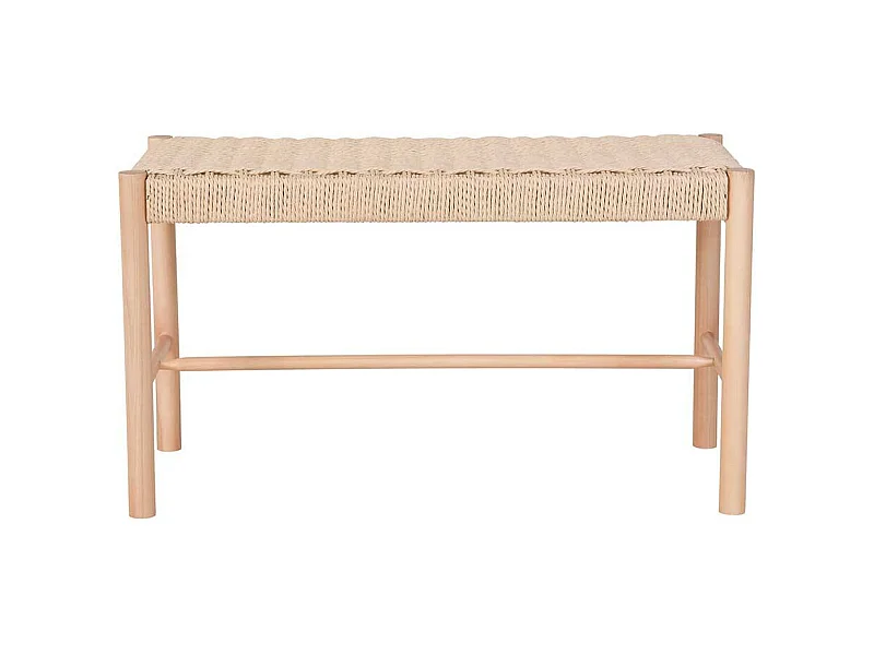 Garderobenbank im Skandi Design Bezug aus Kordel Geflecht