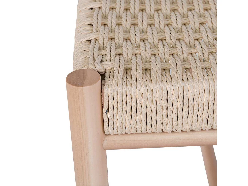 Garderobenbank im Skandi Design Bezug aus Kordel Geflecht