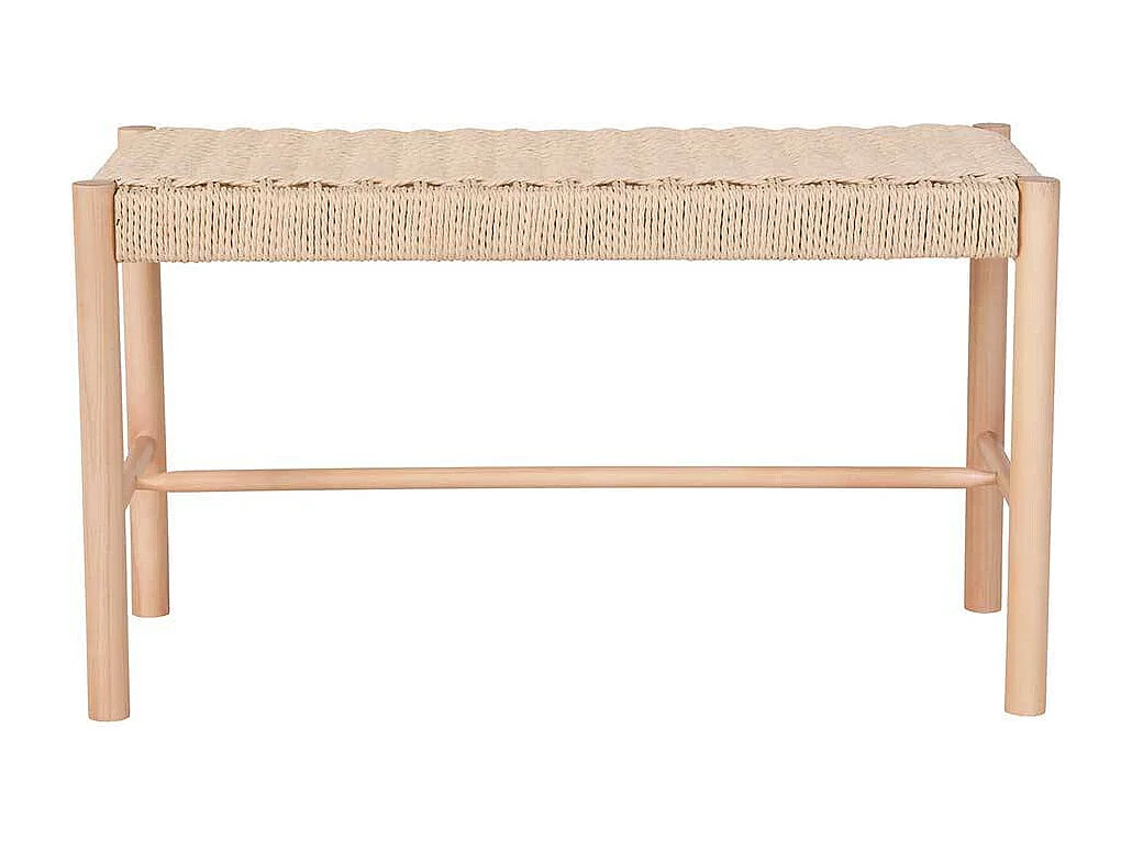 Garderobenbank im Skandi Design Bezug aus Kordel Geflecht