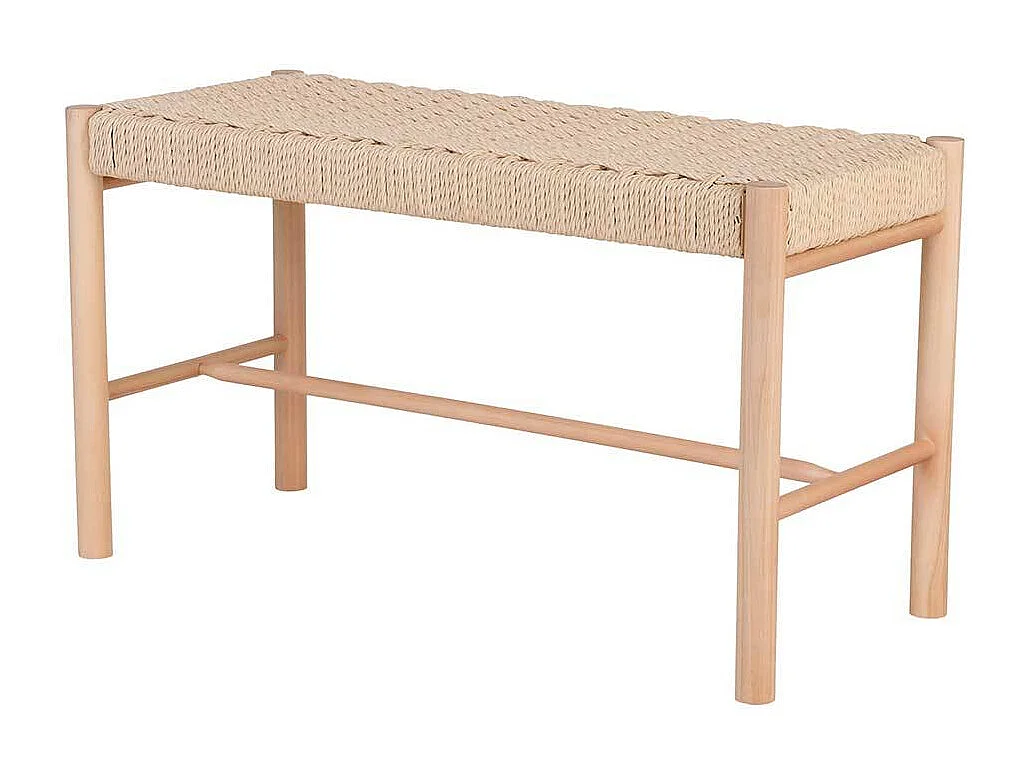 Garderobenbank im Skandi Design Bezug aus Kordel Geflecht