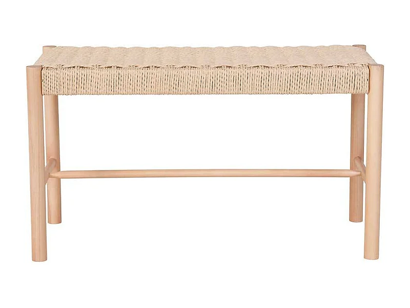 Garderobenbank im Skandi Design Bezug aus Kordel Geflecht