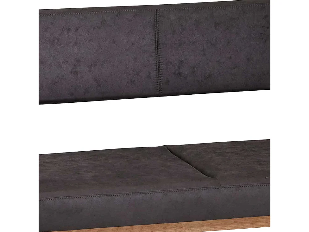 Sitzbank Esszimmer in Anthrazit Microfaser Gestell Wildeiche