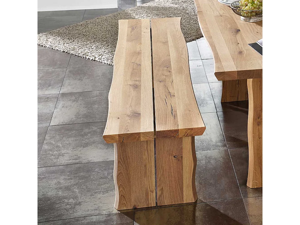 Baumkanten Bank aus Wildeiche massiv geölt