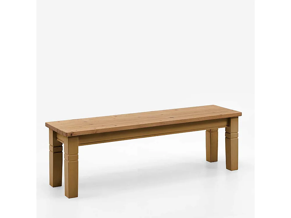 Esstischbank aus Kiefer massiv in Laugenfarben 46 cm Sitzhöhe