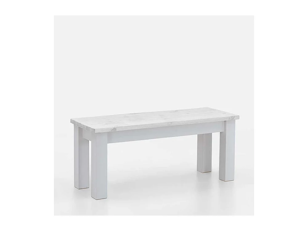 Weiße Landhaus Küchenbank ohne Lehne Kiefer Massivholz