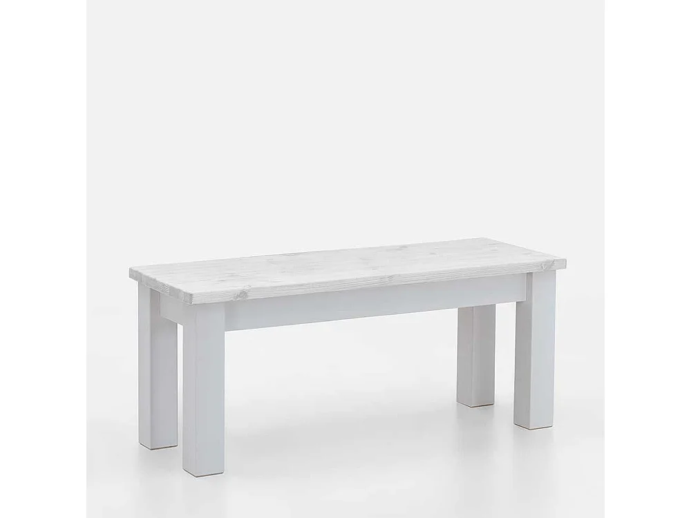 Weiße Landhaus Küchenbank ohne Lehne Kiefer Massivholz