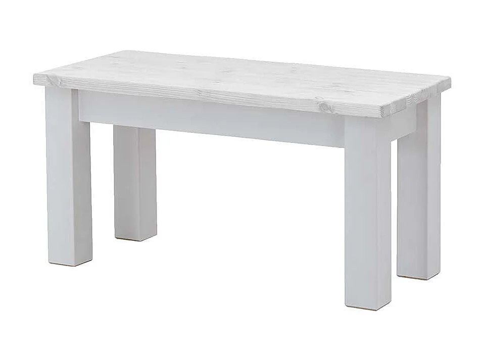 Weiße Landhaus Küchenbank ohne Lehne Kiefer Massivholz