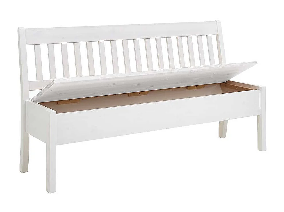 Küchenbank in Weiß Kiefer massiv Truhe