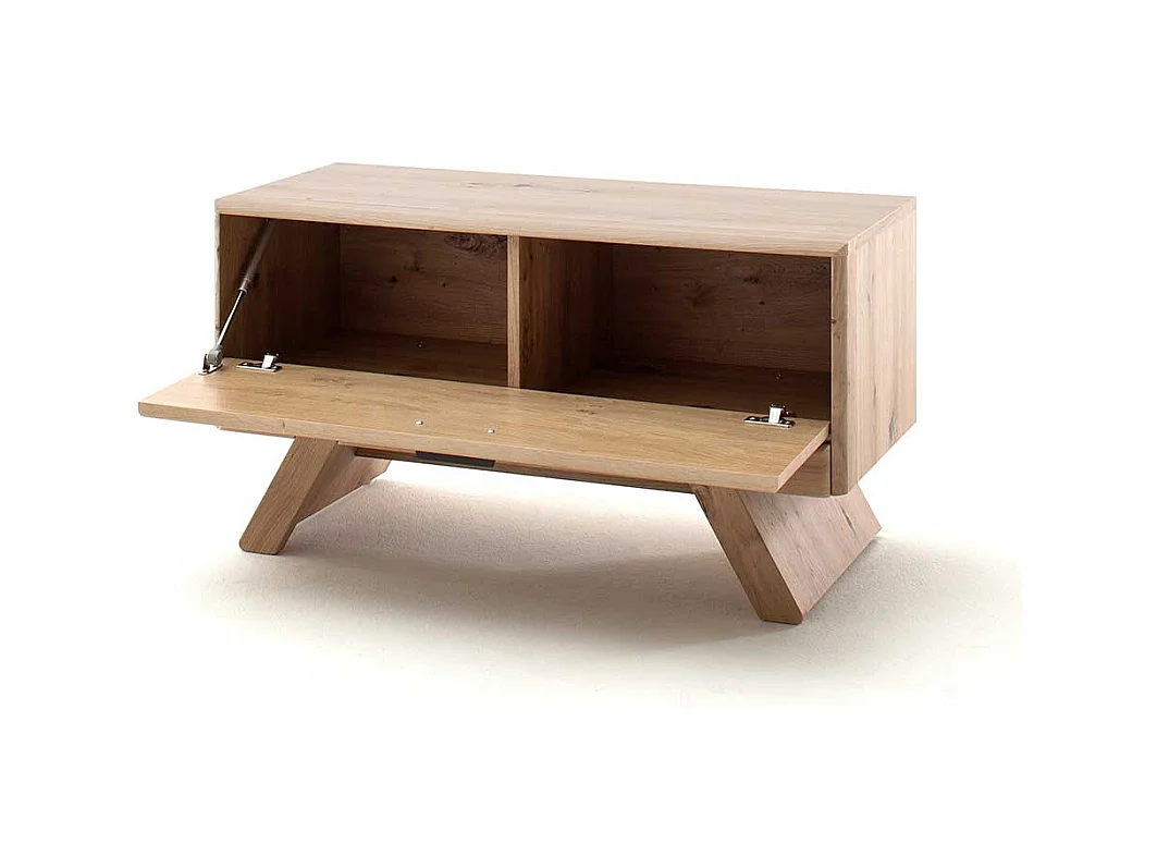 Garderobensitzbank in Eichefarben und Dunkelgrau Klappe