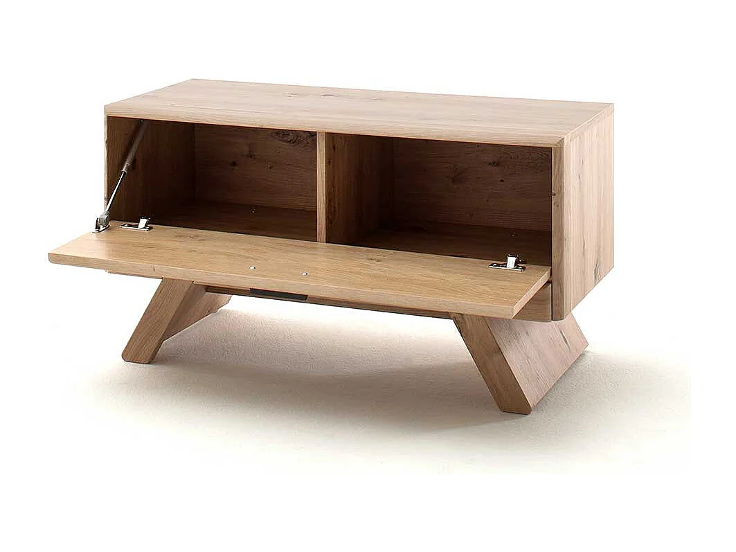 Garderobensitzbank in Eichefarben und Dunkelgrau Klappe