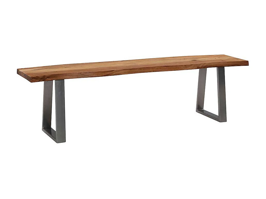Esszimmerbank Sitzbank aus Metall und Akazie Massivholz