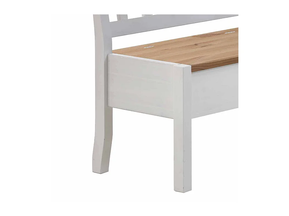 Esstisch Eckbank mit Stauraum Weiß Kiefer massiv