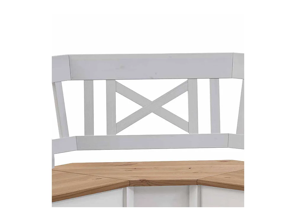 Esstisch Eckbank mit Stauraum Weiß Kiefer massiv