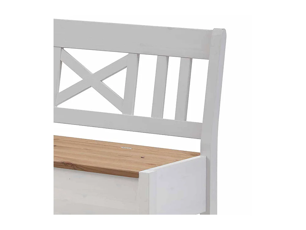 Esstisch Eckbank mit Stauraum Weiß Kiefer massiv