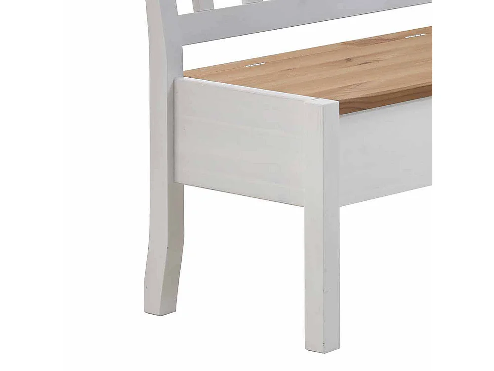 Esstisch Eckbank mit Stauraum Weiß Kiefer massiv