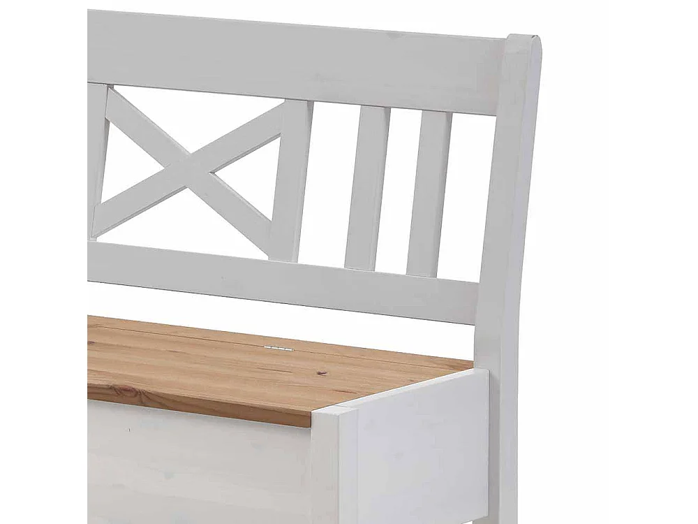 Esstisch Eckbank mit Stauraum Weiß Kiefer massiv