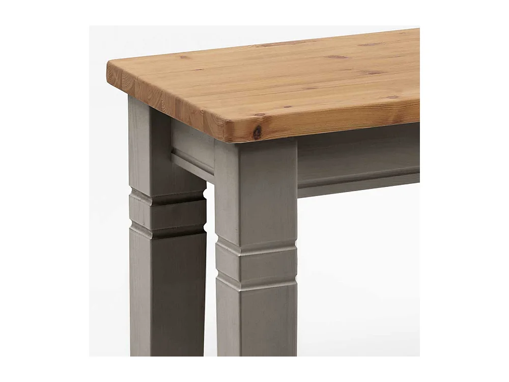 Esszimmerbank in Grau Kiefer massiv ohne Rückenlehne