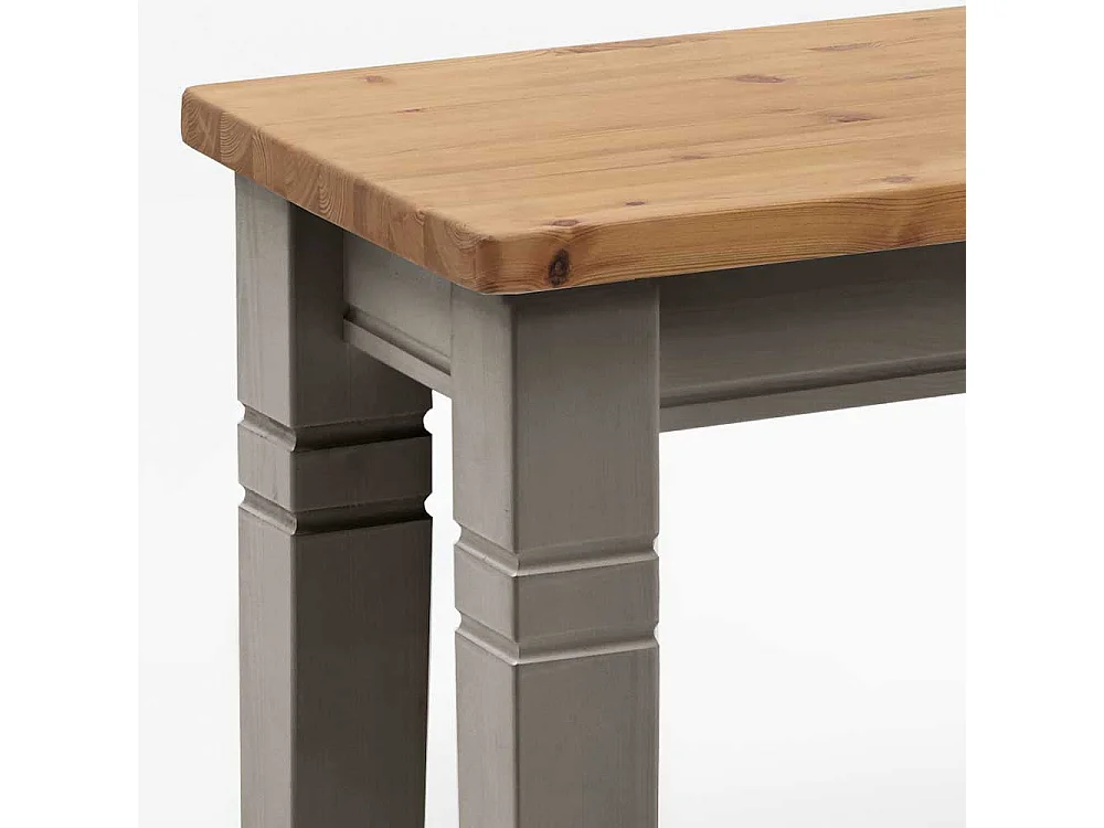Esszimmerbank in Grau Kiefer massiv ohne Rückenlehne