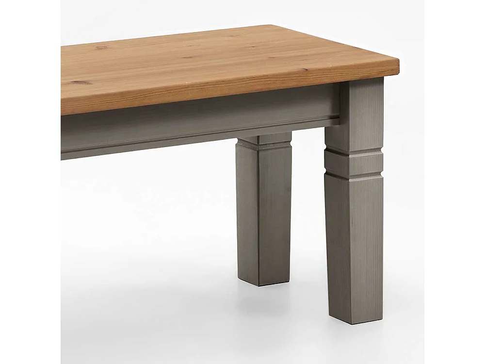 Esszimmerbank in Grau Kiefer massiv ohne Rückenlehne