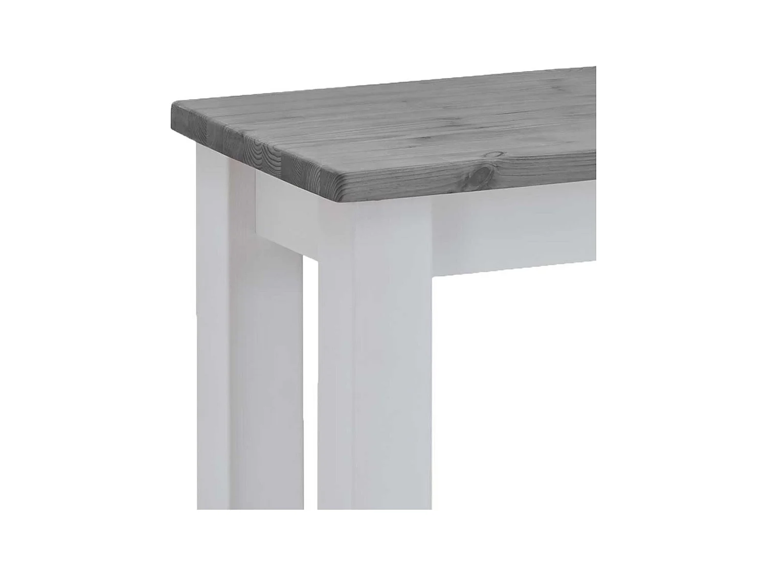 Eßzimmerbank Massivholz in Kiefer Grau und Weiß 46 cm hoch