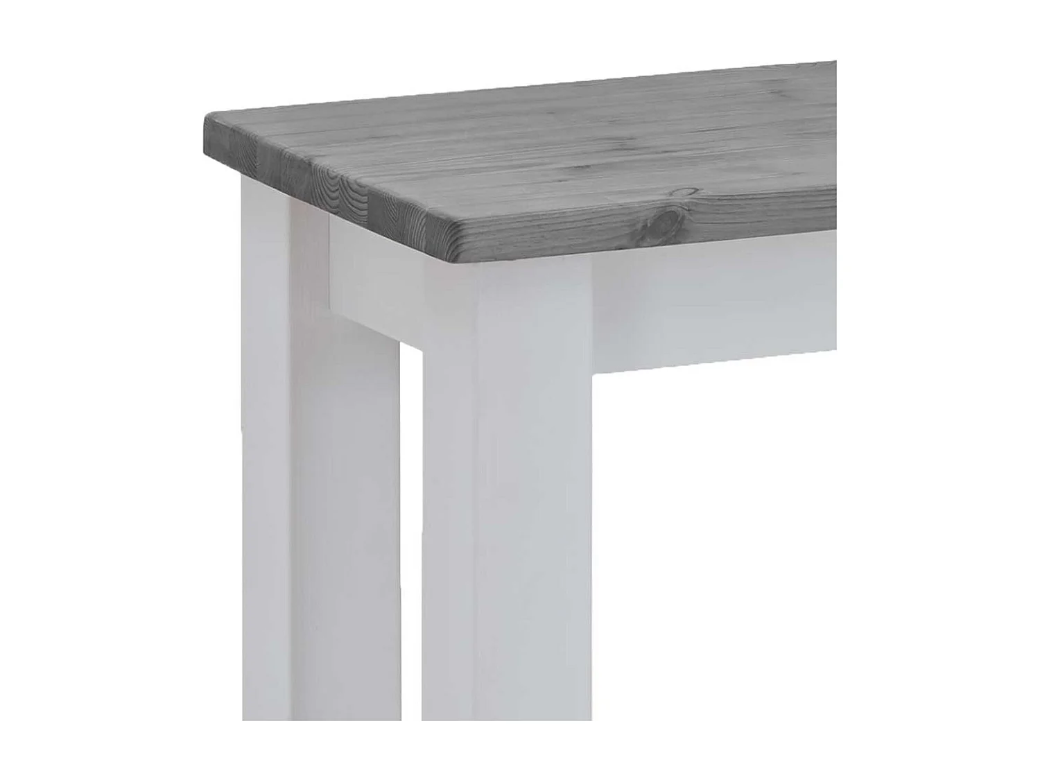 Eßzimmerbank Massivholz in Kiefer Grau und Weiß 46 cm hoch