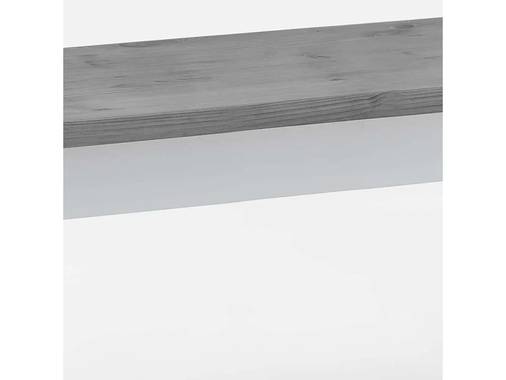 Eßzimmerbank Massivholz in Kiefer Grau und Weiß 46 cm hoch
