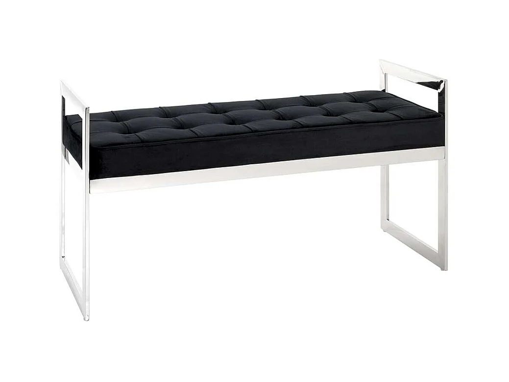 Ankleidebank in Schwarz Samt Bügelgestell aus Edelstahl