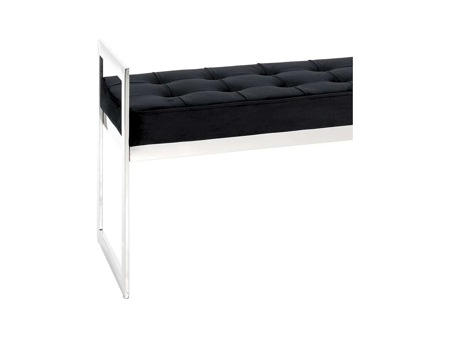 Ankleidebank in Schwarz Samt Bügelgestell aus Edelstahl