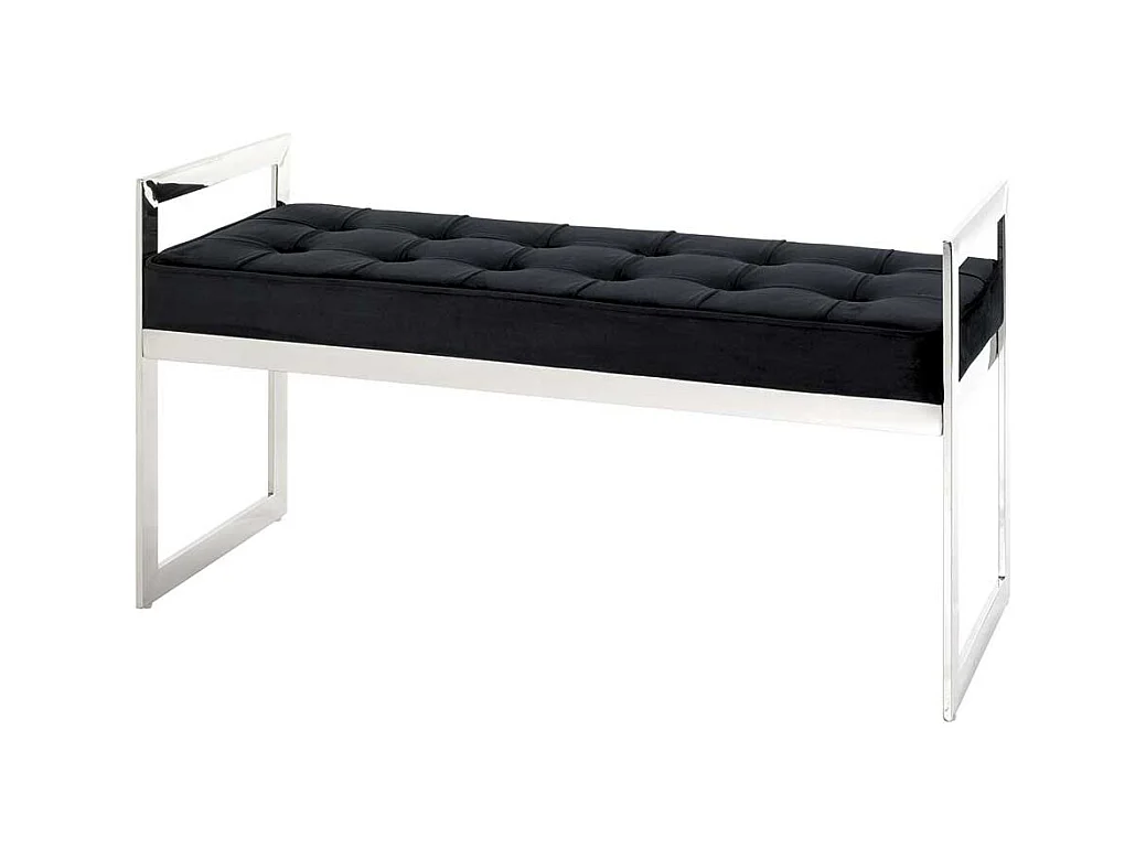 Ankleidebank in Schwarz Samt Bügelgestell aus Edelstahl