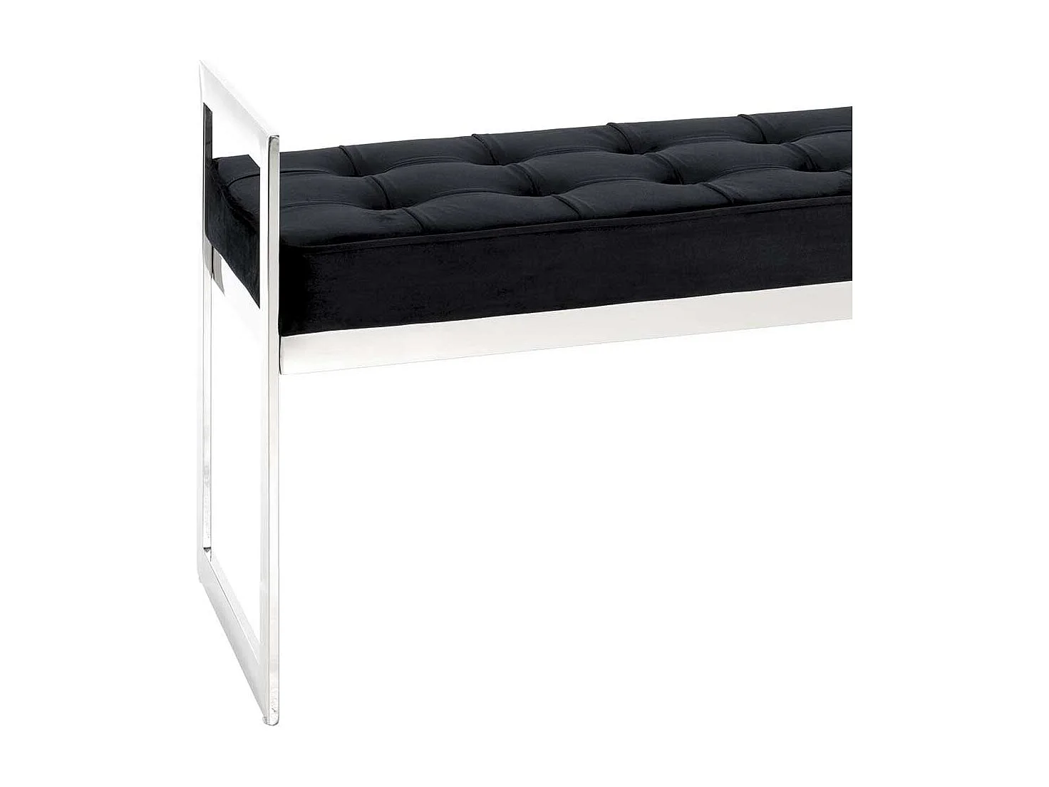 Ankleidebank in Schwarz Samt Bügelgestell aus Edelstahl