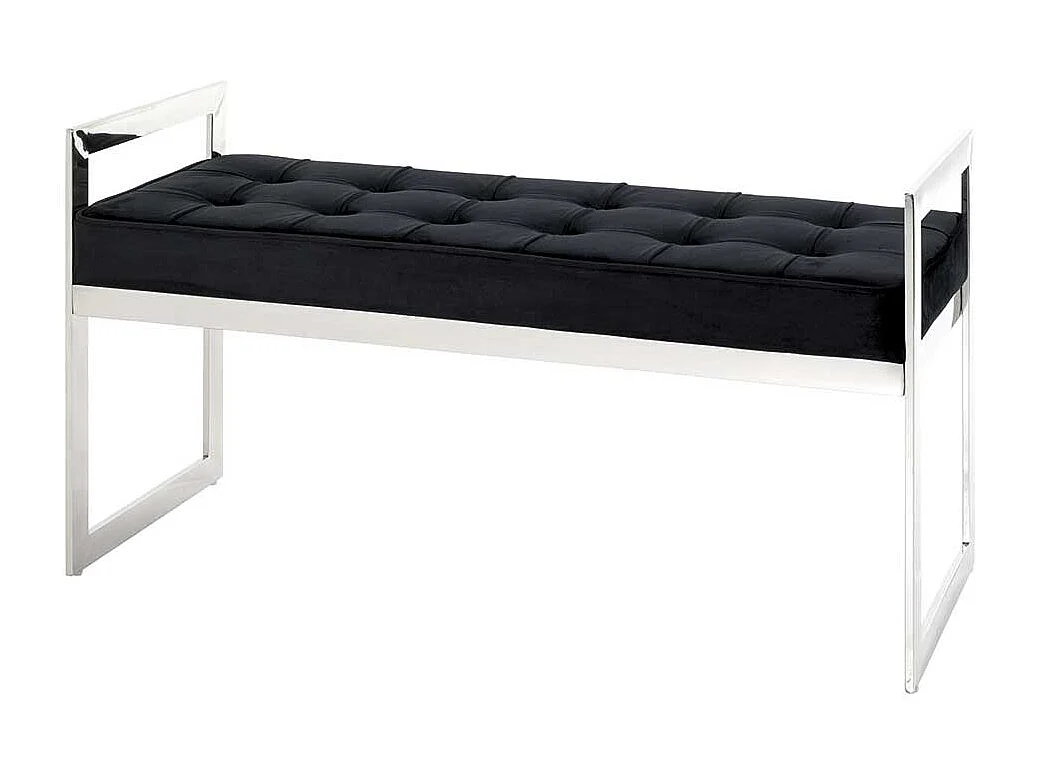 Ankleidebank in Schwarz Samt Bügelgestell aus Edelstahl