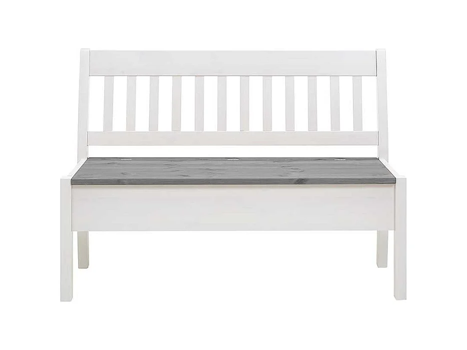 Stauraum Sitzbank in Weiß und Grau Kiefer Massivholz