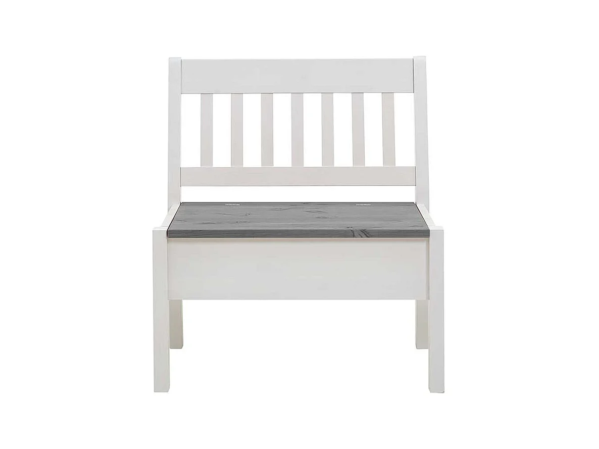 Stauraum Sitzbank in Weiß und Grau Kiefer Massivholz