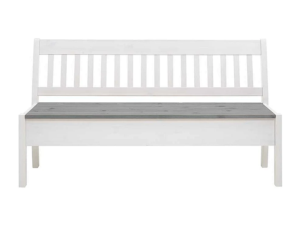 Stauraum Sitzbank in Weiß und Grau Kiefer Massivholz