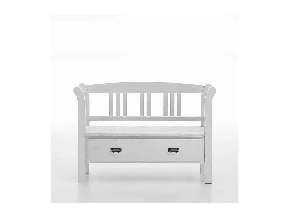 Flurbank mit Rückenlehne Weiß
