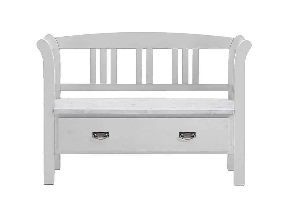 Flurbank mit Rückenlehne Weiß