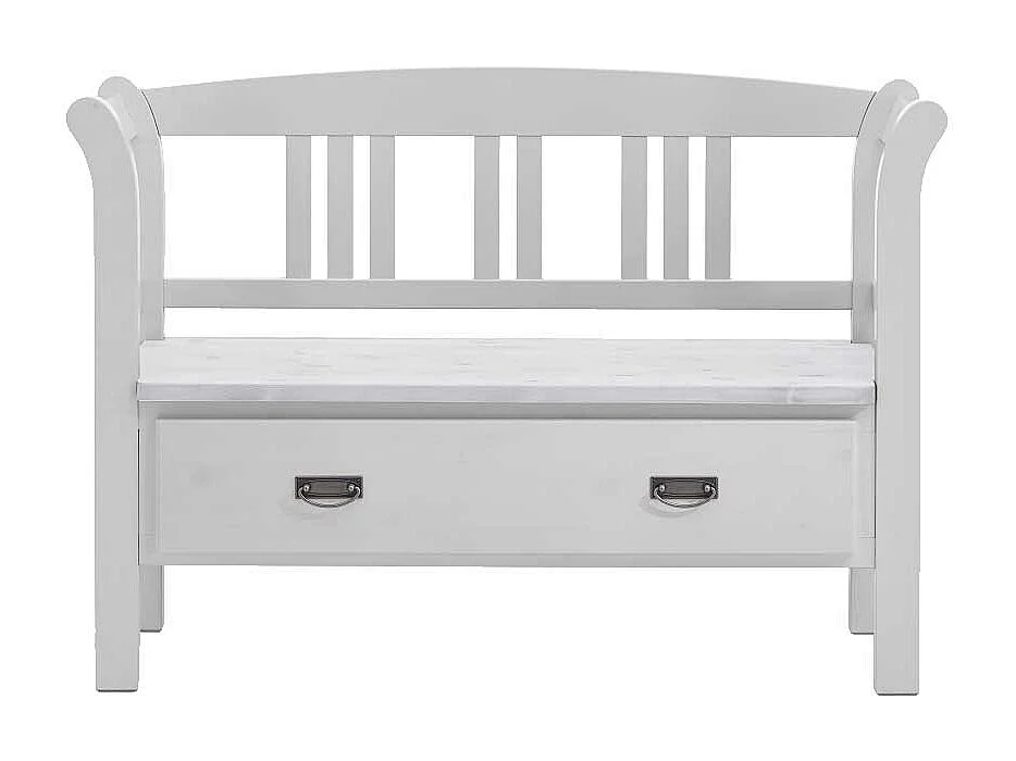Flurbank mit Rückenlehne Weiß