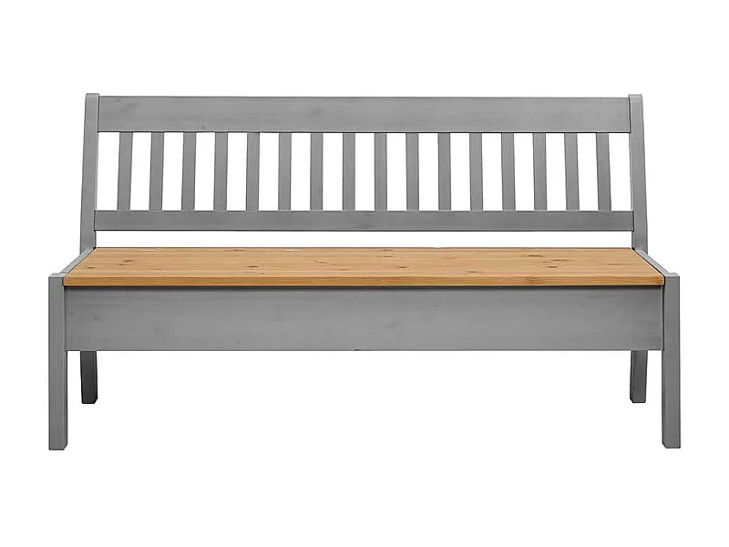 Esszimmerbank in Grau Kiefer massiv Stauraum