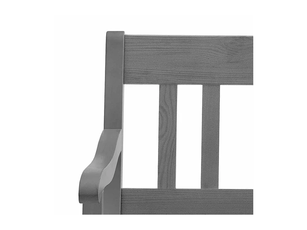 Landhaus Sitzbank mit Stauraum Grau Kiefer massiv