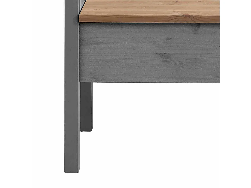 Landhaus Sitzbank mit Stauraum Grau Kiefer massiv