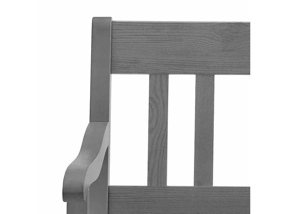 Landhaus Sitzbank mit Stauraum Grau Kiefer massiv